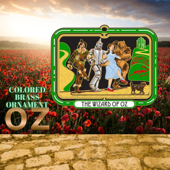 Wizard of Oz Yellow Brick Road Ornament Emerald City Movie Scene Color Brass - Picture 2 of 4